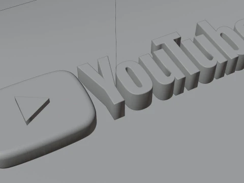 3D YouTube logo 3D Model