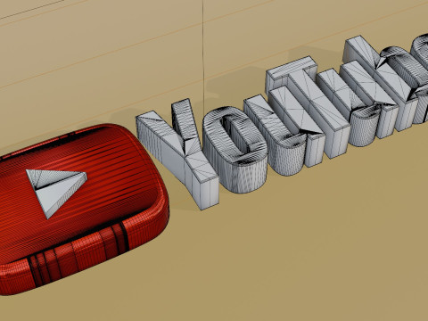 3D YouTube logo Modello 3D