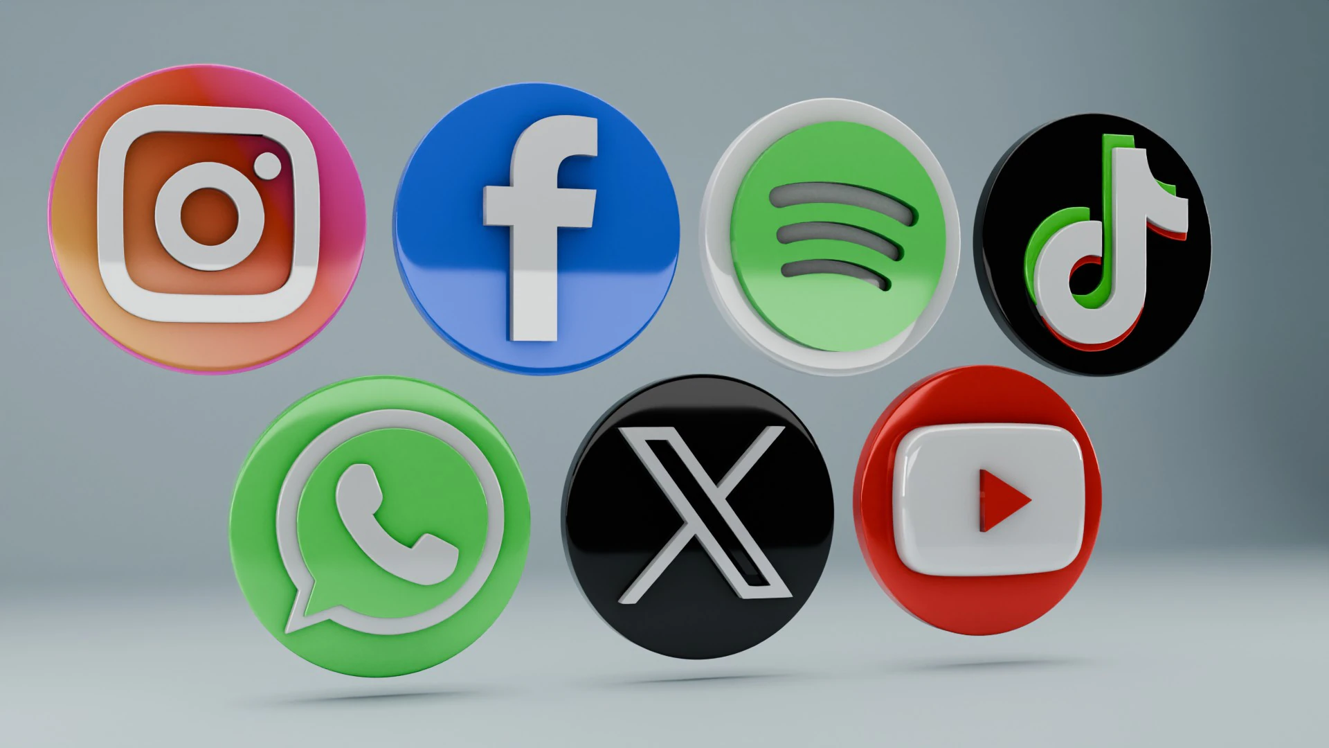 3D social media logos 3D Model .c4d .max .obj .3ds .fbx .stl .blend 
