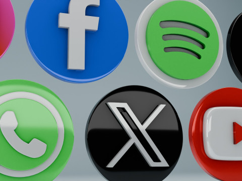 3D social media logos 3D 模型