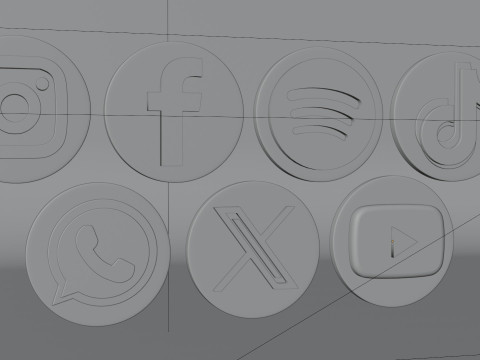 3D social media logos 3D 模型