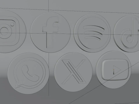 3D social media logos 3D Model