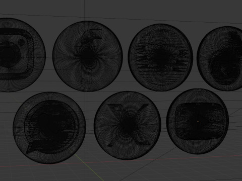 3D social media logos 3D 模型