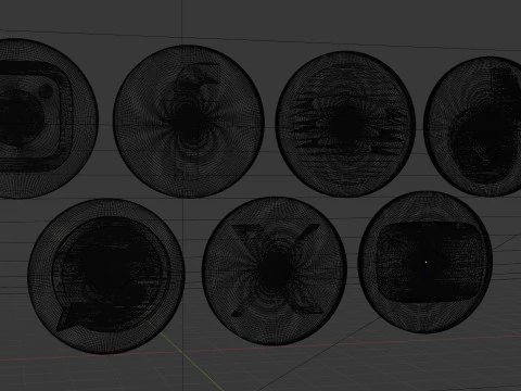 3D social media logos 3D Model