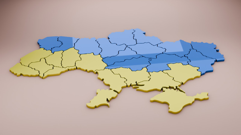 3D map of Ukraine 3D 模型 .c4d .max .obj .3ds .fbx .stl .blend