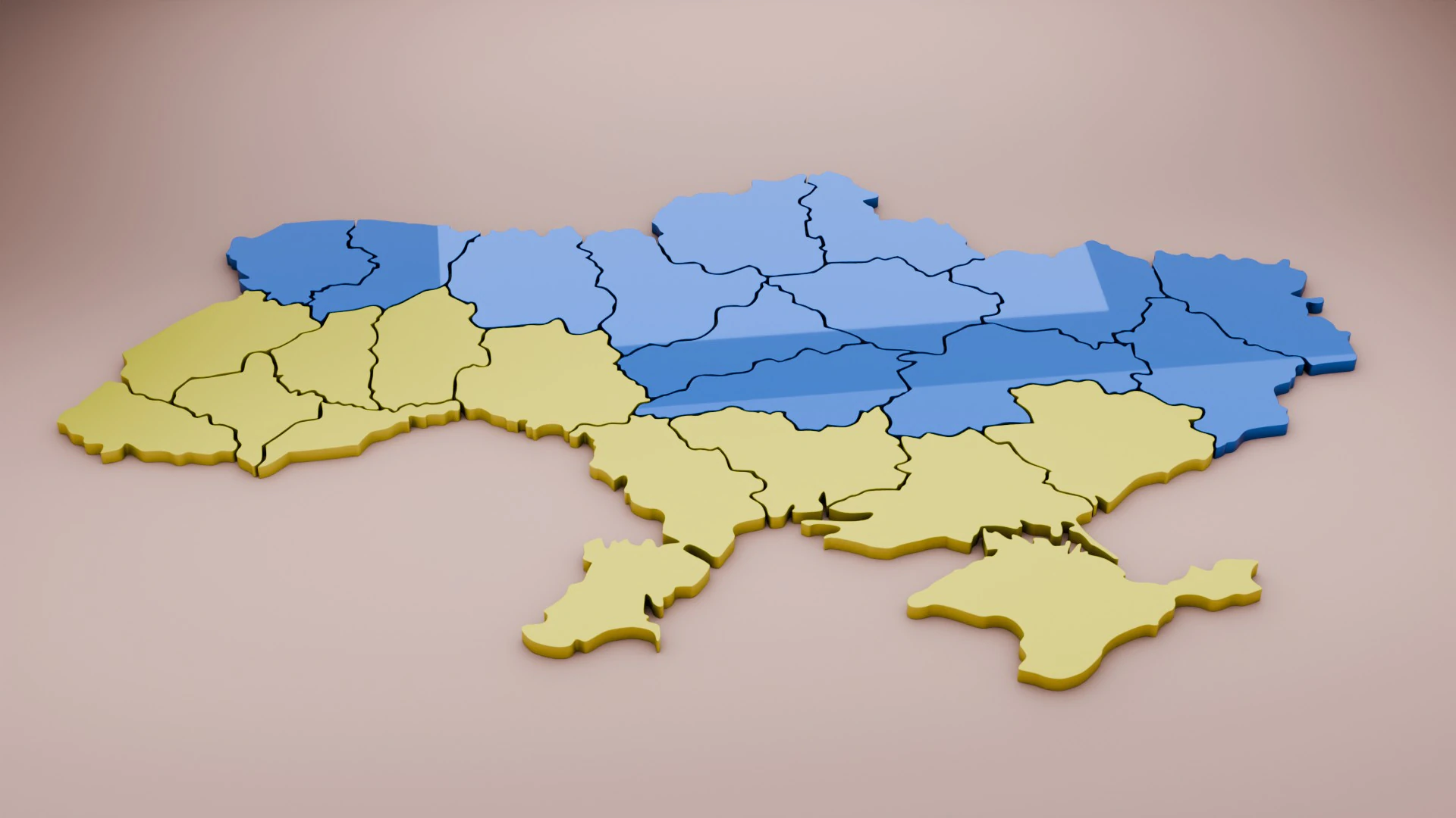 3D map of Ukraine 3D Model .c4d .max .obj .3ds .fbx .stl .blend 
