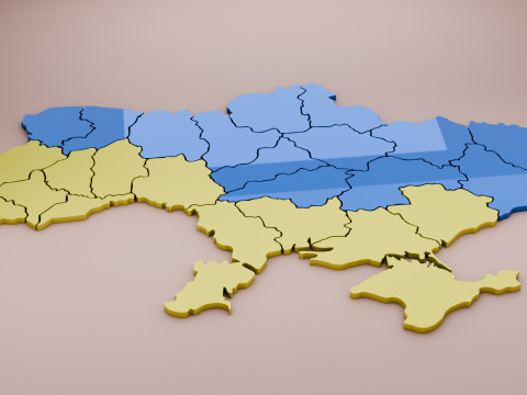 3D map of Ukraine Modelo 3D