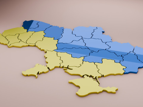 3D map of Ukraine 3D 模型