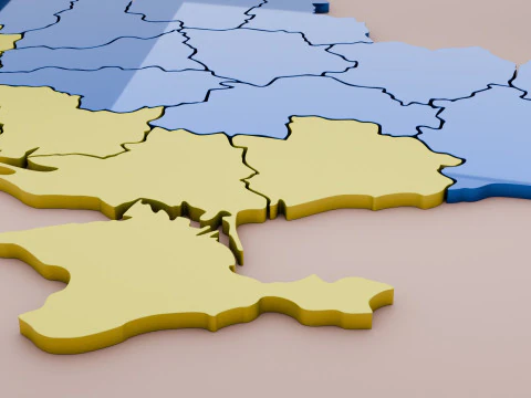 3D map of Ukraine 3D Model