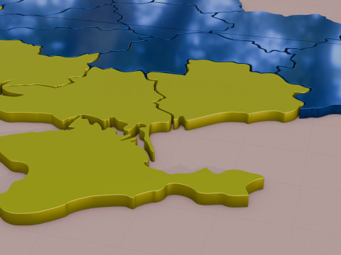 3D map of Ukraine 3D 模型
