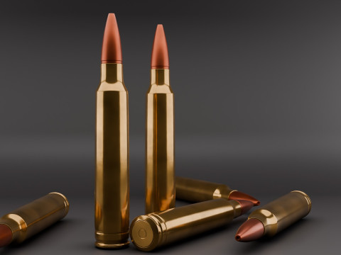 3D 7mm Bullet Model Modello 3D