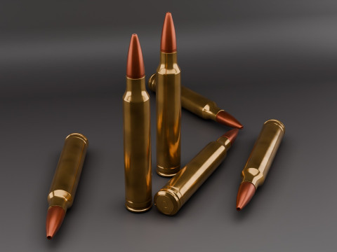 3D 7mm Bullet Model Modelo 3D