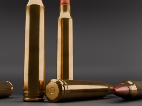 3D 7mm Bullet Model Modelo 3D