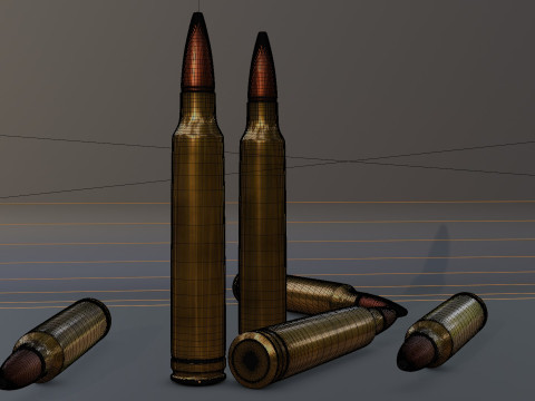 3D 7mm Bullet Model Modelo 3D