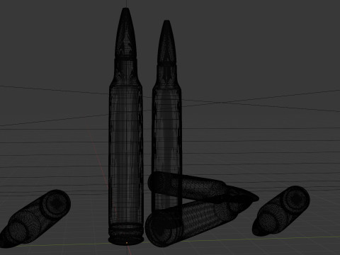 3D 7mm Bullet Model Modelo 3D