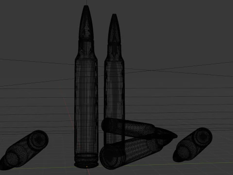 Modello di proiettile 3D da 7 mm Modello 3D