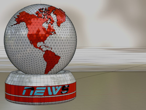 World for news in 3D 3D 模型