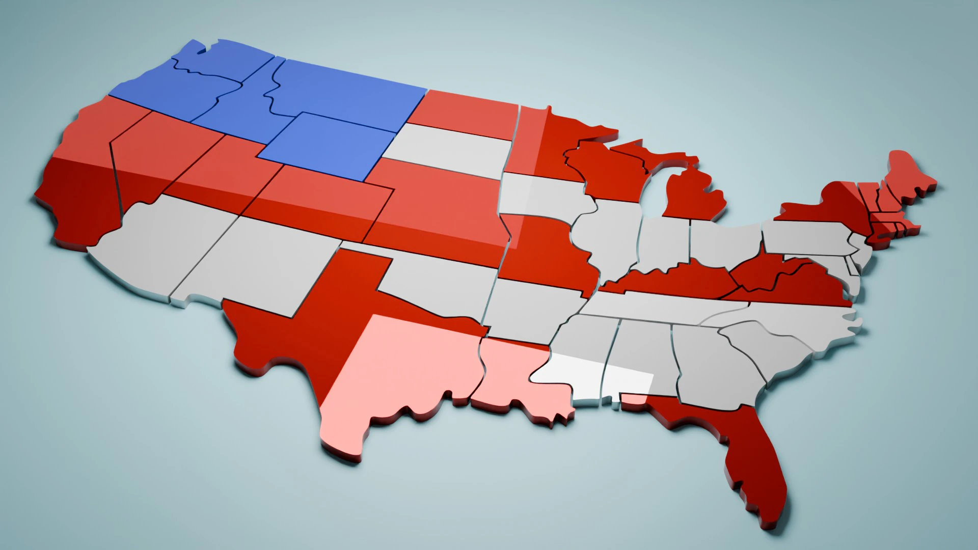 United states map 3D 3D Model .c4d .max .obj .3ds .fbx .stl .blend 