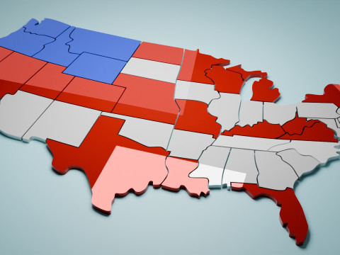 United states map 3D 3D Модель
