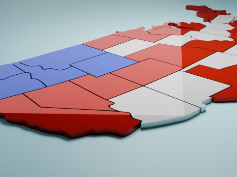 United states map 3D 3D मॉडल