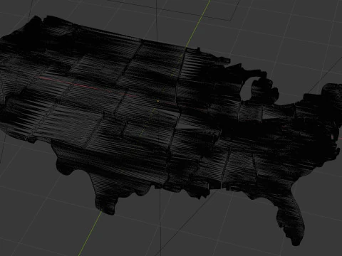 United states map 3D 3D Model