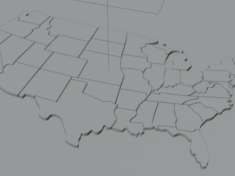 United states map 3D 3D Model