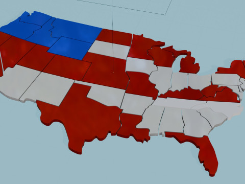 United states map 3D 3D मॉडल