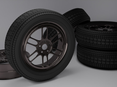 3D Tire with Rim 3D Model