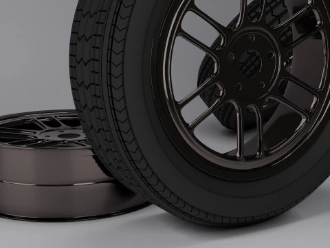 3D Tire with Rim 3D Model