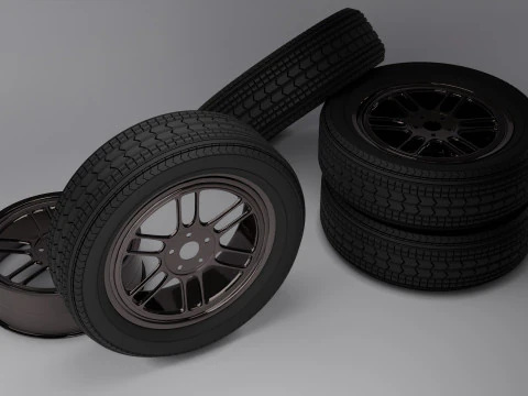3D Tire with Rim 3D Model