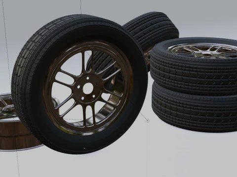 3D Tire with Rim 3D Model