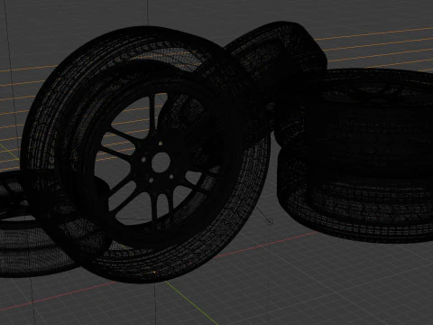 3D Tire with Rim 3D Model