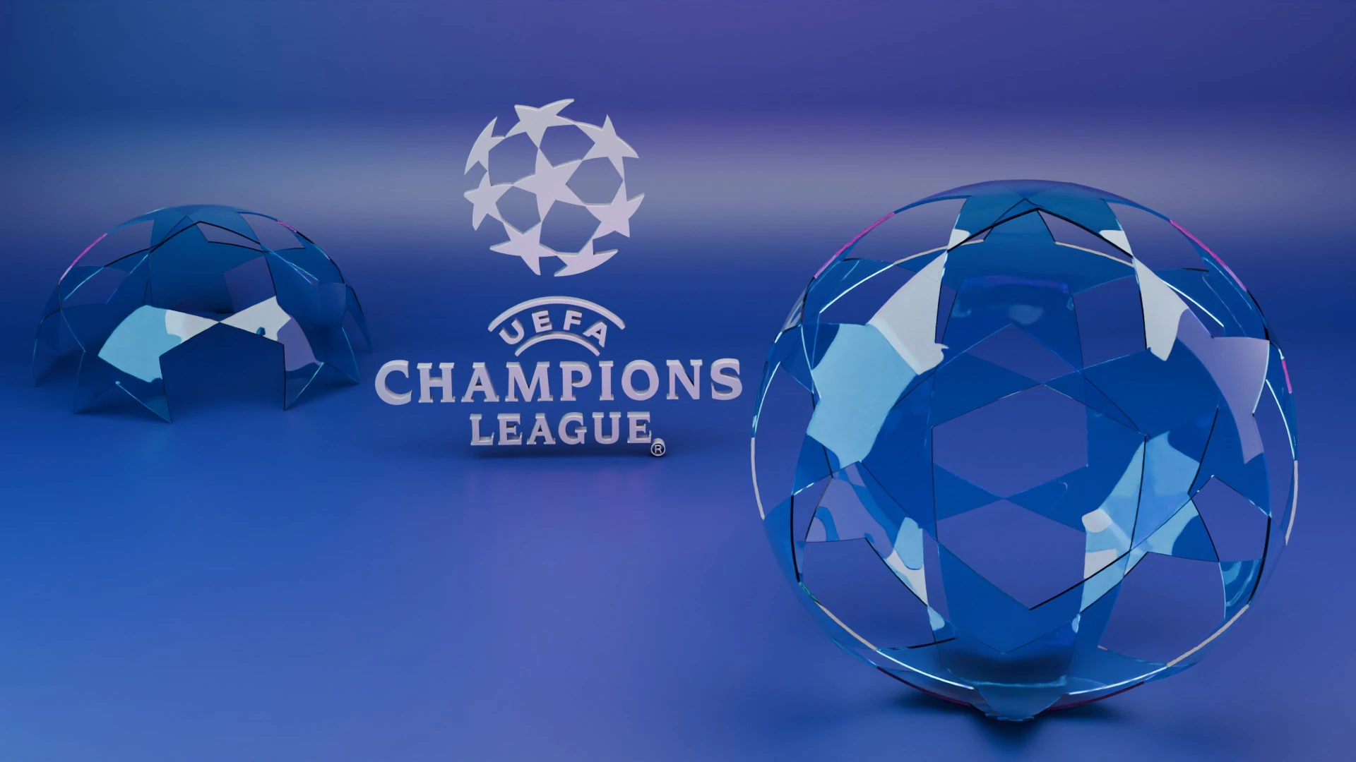 Pallone di cristallo della lega dei campioni della UEFA in 3D Modello 3D .c4d .max .obj .3ds .fbx .stl .blend