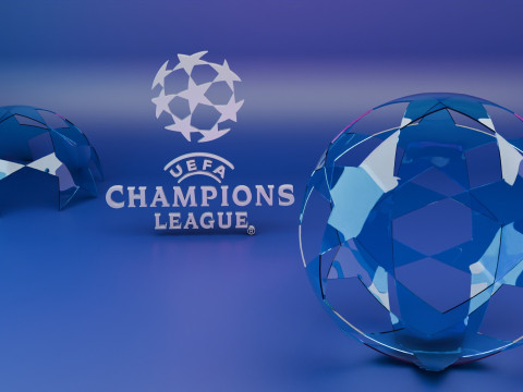Balon de Cristal de la liga de campeones de la uefa en 3D 3D Model
