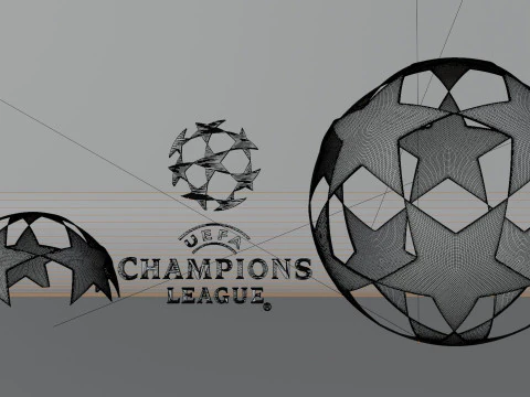 Pallone di cristallo della lega dei campioni della UEFA in 3D Modello 3D