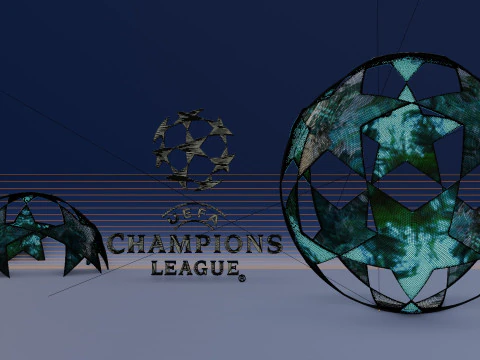 Pallone di cristallo della lega dei campioni della UEFA in 3D Modello 3D