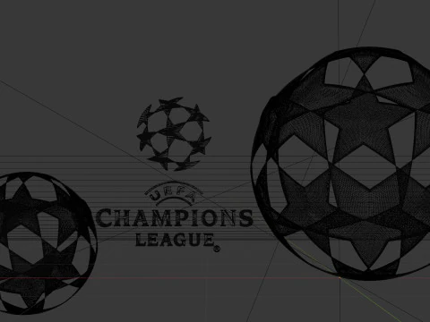Pallone di cristallo della lega dei campioni della UEFA in 3D Modello 3D