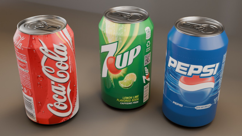 3D Soda Cans 3D Model .c4d .max .obj .3ds .fbx .stl .blend