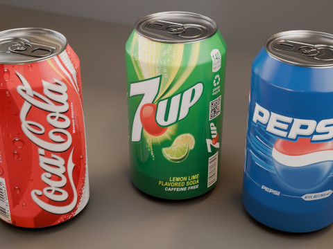3D Soda Cans Modèle 3D