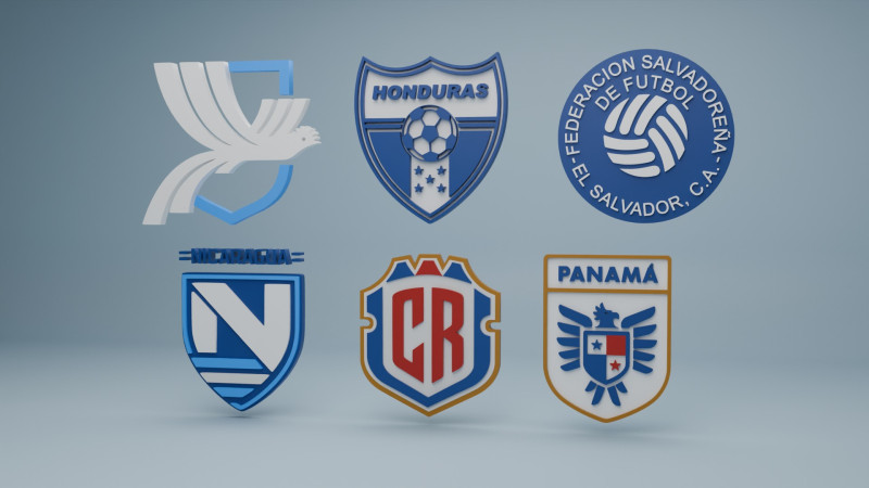 3D logos for Central American soccer teams 3D 模型 .c4d .max .obj .3ds .fbx .stl .blend
