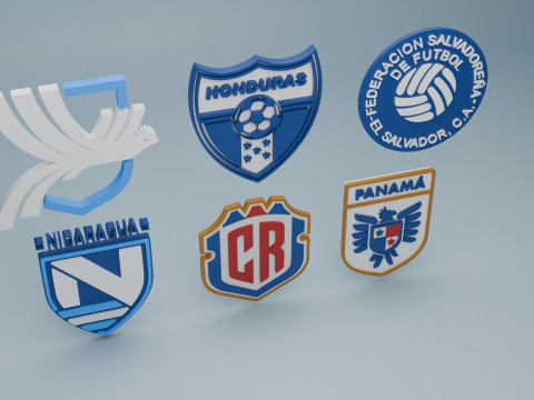 3D logos for Central American soccer teams 3D 模型