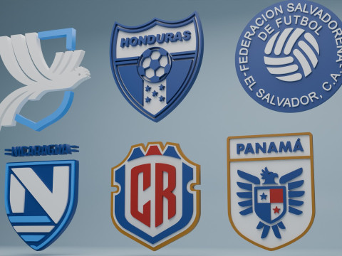 3D logos for Central American soccer teams 3D 模型