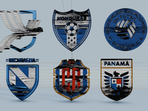 3D logos for Central American soccer teams 3D 模型
