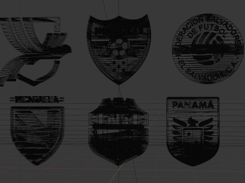 3D logos for Central American soccer teams 3D 模型