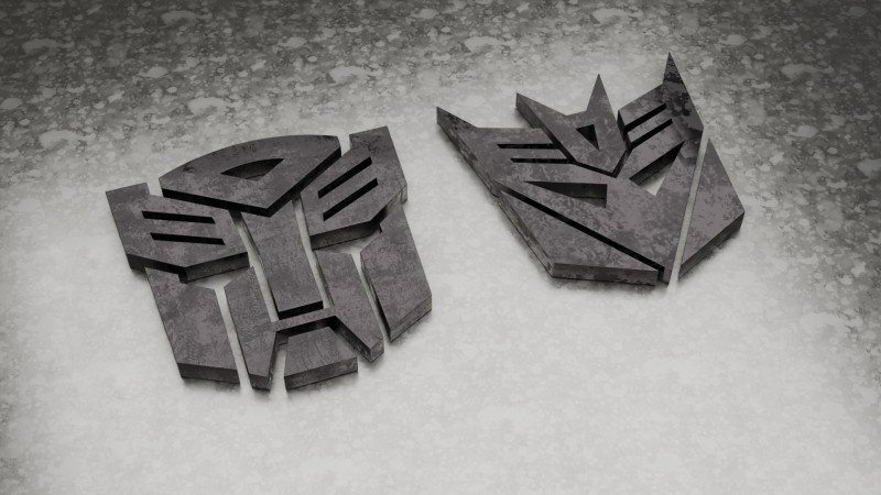 Transformers 3D Logo 3D Модель .c4d .max .obj .3ds .fbx .stl .blend 