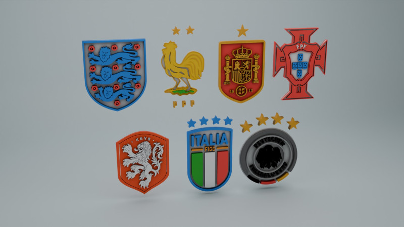 3D Logos of European Soccer Teams 3D Model .c4d .max .obj .3ds .fbx .stl .blend 
