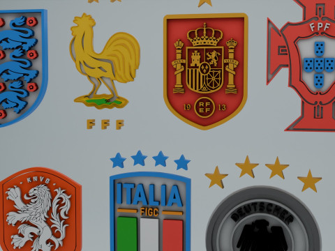 3D Logos of European Soccer Teams 3D Model