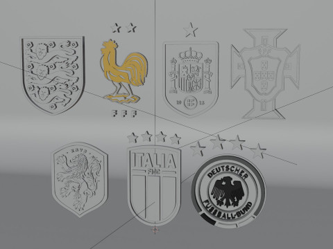 3D Logos of European Soccer Teams 3D Model