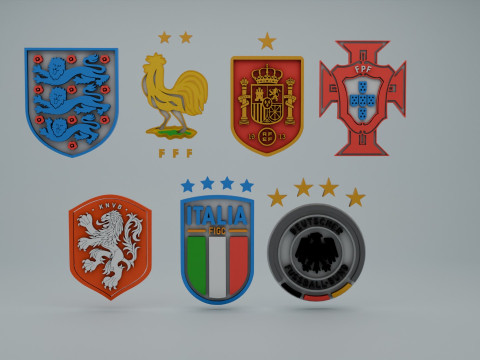 3D Logos of European Soccer Teams 3D Model