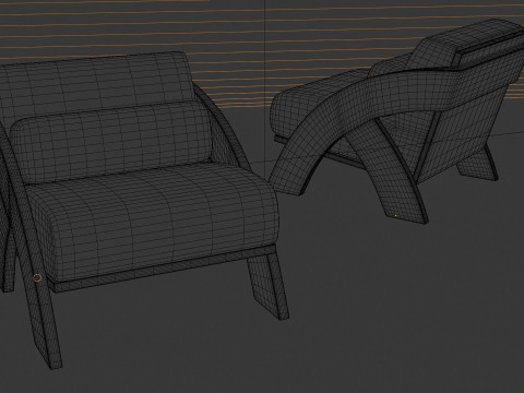 Chair with 3D wooden relaxing cushion 3Dモデル